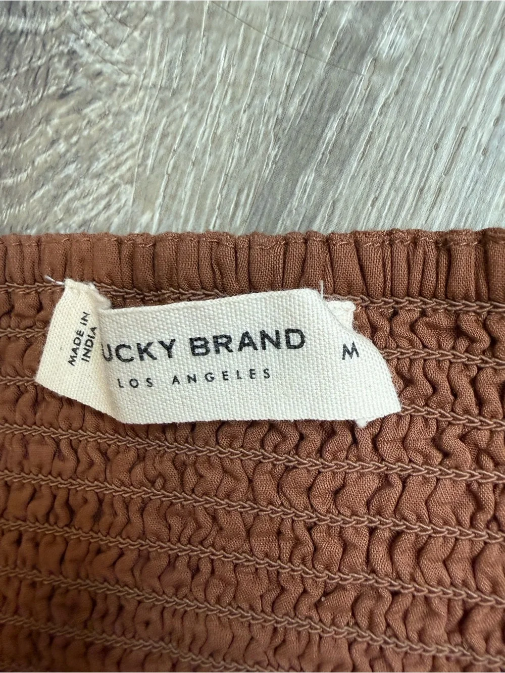 NWT Lucky Brand Brown Cotton/Linen Cropped Tank Top Women's Medium - Picture 5 of 8